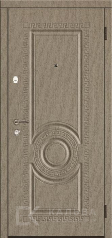 Фото «Стальная входная дверь серо-голубая с МДФ и сеткой №101»