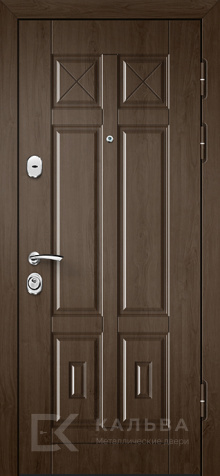 Фото «Стальная дверь каштан с классической филёнкой без остекления №307»