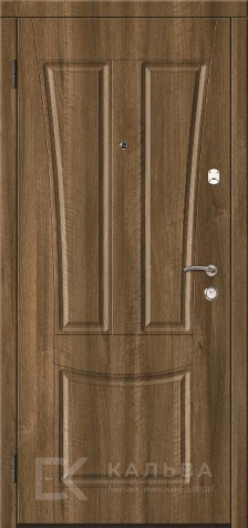 Фото №2 «Железная дверь графит с вертикальными вставками и тёплый орех №74»