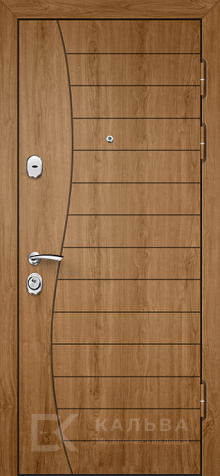 Фото «Входная стальная дверь графит с кругами внутри под дуб №55»