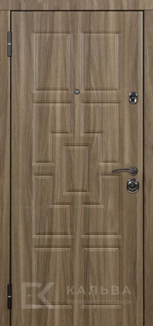 Фото №2 «Входная дверь тёмный орех снаружи внутри светлый дуб геометрия №372»