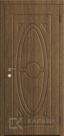 Фото «Металлическая дверь дуб с овальным медальоном снаружи филёнки внутри №215»