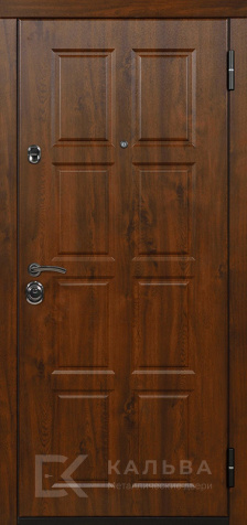 Фото «Входная дверь для квартиры МДФ орех снаружи дуб светлый внутри №522»